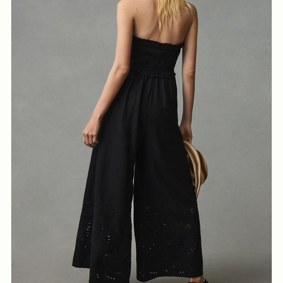 By Anthropologie strapless eyelet jumpsuit - Picture 2 of 4